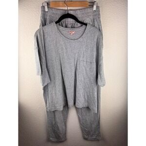Eberjey Grey Lounge Pajama Set Top Pants Size L